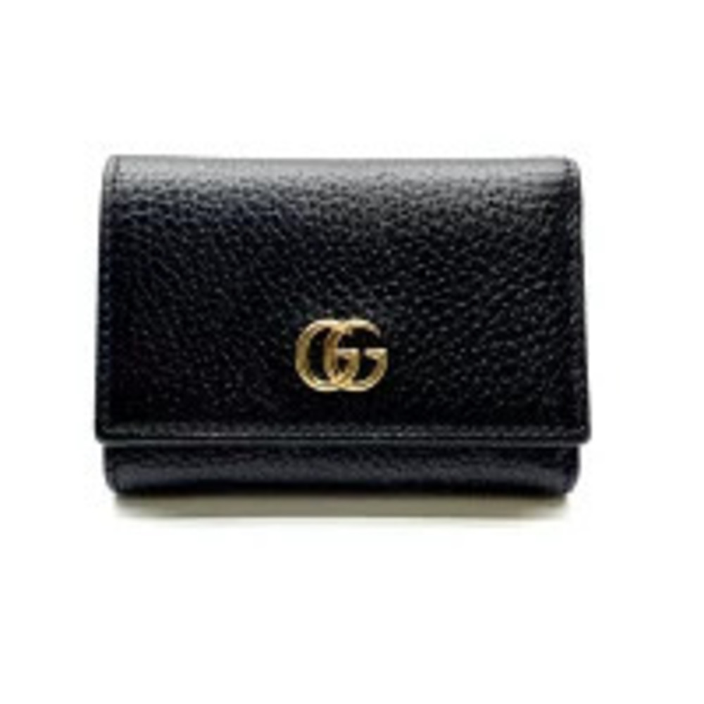 GUCCI GG Marmont Wallet Compact Tri fold Black coin wallet Purse